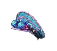ZYKEJJDDAK Chapeau de capitaine clouté à rivets punk, chapeau à paillettes brillantes avec lunettes, couvre-chef pour diverses occasions spéciales