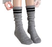 ZYKEJJDDAK Chaussettes thermiques en laine chaude et épaisse pour bottes de randonnée tricotées pour femme, chaussettes de travail, 1 paire de bottes épaisses d'hiver chaudes, gris foncé, taille