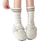 ZYKEJJDDAK Chaussettes thermiques en laine chaude et épaisse pour bottes de randonnée tricotées pour femme, chaussettes de travail, 1 paire de bottes épaisses d'hiver chaudes, blanc, taille unique