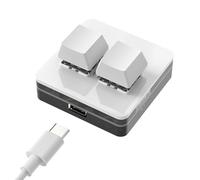 ZYKEJJDDAK Clavier macro portable à 2 touches avec éclairage couleur USB pour jeux et comptabilité