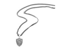 ZYKEJJDDAK Collier avec pendentif archange simple et élégant bouclier angélique en acier inoxydable, SizeApprox.39x26mm/1.53x1.02inches, Acier titane, Pas de gemme