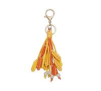 ZYKEJJDDAK Collier avec pendentif en forme de blé tissé fait à la main avec pompons pour sac à main, 16.5cm, Coton, Pas de gemme
