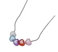 ZYKEJJDDAK Collier avec pendentif en forme d'étoile - Accessoire vintage en forme de cœur - Pour femme - Perles acryliques, 40 cm, Acrylique, Pas de gemme