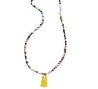 ZYKEJJDDAK Collier avec pendentif en forme d'ours coloré et amusant, chaîne clavicule élégante pour un style décontracté, SizeApprox.44.551.5cm/17.5120.27inches, Acrylique, Pas de gemme