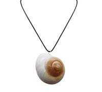 ZYKEJJDDAK Collier avec pendentif unique en coquillages lumineux avec chaîne en corde robuste pour un accessoire tendance au quotidien, 10cm x 6cm x 3cm, corde cirée coquille, Pas de gemme
