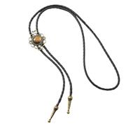 ZYKEJJDDAK Collier Bolos en cuir synthétique inspiré du sud-ouest avec pendentif géométrique unisexe Hip Hop pour concerts, 4.68x3.51in, Cuir + alliage