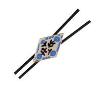 ZYKEJJDDAK Collier bolotie élégant à motif floral vintage avec pendentif en cuir Western Cordon réglable, 100cm, Métal