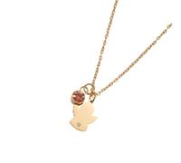 ZYKEJJDDAK Collier de baptême gravé pour filles élégant à porter au quotidien avec chaîne symbolique en cristal première communion, 3.12x1.95in, Acier inoxydable, Pas de gemme