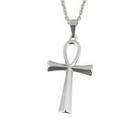 ZYKEJJDDAK Collier élégant avec pendentif en forme de croix en alliage robuste confortable avec chaîne de longueur réglable pour tous les jours, Size Pendant 4.46x2.53cm/1.76x0.99inch, Acier titane