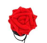 ZYKEJJDDAK Collier élégant en tricot avec fleur - Collier ras du cou réglable en corde cirée - Pour banquet et fête - Pour femme, 11cm, Fil, Pas de gemme
