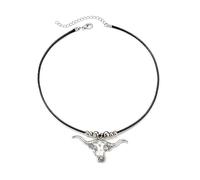 ZYKEJJDDAK Collier ethnique rétro gothique avec pendentif chaîne vintage réglable, 5.85x3.9in, Alliage + corde cirée, Pas de gemme