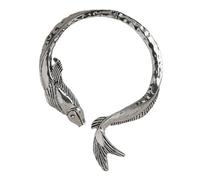 ZYKEJJDDAK Collier plastron en forme de poisson accrocheur - Collier surdimensionné en alliage texturé - Collier unique pour tous les jours, 15cm, Métal, Pas de gemme
