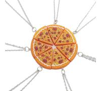 ZYKEJJDDAK Collier / porte-clés pour couple d'amoureux de pizza avec pendentifs en résine, 7.41x5.07in, Alliage de résine, Pas de gemme