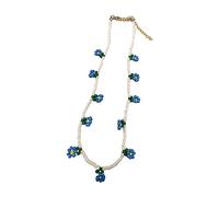 ZYKEJJDDAK Collier ras du cou 2023 sud-coréen coloré avec perles et fleurs pour fille Arc-en-ciel Petit chrysanthème froissé, 4.68x3.51in, Mi Zhu, Pas de gemme