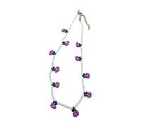 ZYKEJJDDAK Collier ras du cou 2023 sud-coréen coloré avec perles et fleurs pour fille Arc-en-ciel Petit chrysanthème froissé, 3.9x3.9in, Mi Zhu, Pas de gemme