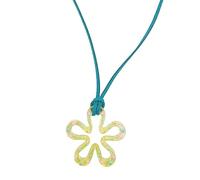ZYKEJJDDAK Collier ras du cou délicat en acrylique avec pendentif en forme de fleur creuse, idéal pour une tenue décontractée ou formelle, 44mm, Acrylique, Pas de gemme