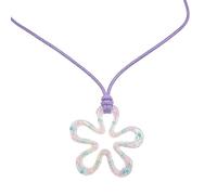ZYKEJJDDAK Collier ras du cou délicat en acrylique avec pendentif en forme de fleur creuse, idéal pour une tenue décontractée ou formelle, 44mm, Acrylique, Pas de gemme