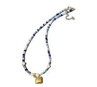 ZYKEJJDDAK Collier ras du cou en résine fait à la main avec cœur doré élégant collier simple bijoux Saint-Valentin, 387cm, Résine, Pas de gemme