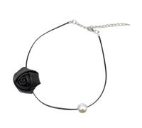 ZYKEJJDDAK Collier ras du cou pour femme avec motif floral et chaîne de princesse réglable, 2.73x3.12in, Métal, Pas de gemme