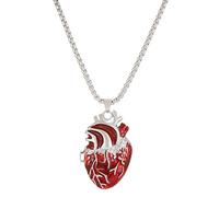 ZYKEJJDDAK Collier ras du cou rétro littéraire avec ouverture et fermeture en forme de cœur rouge pêche
