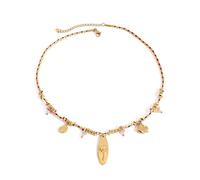 ZYKEJJDDAK Collier réglable en corde colorée avec pendentif en acier inoxydable fait à la main pour femme, 5.07x5.85in, Acier inoxydable, corde tressée, Pas de gemme
