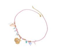ZYKEJJDDAK Collier réglable en corde colorée avec pendentif en acier inoxydable fait à la main pour femme, 5.07x5.85in, Acier inoxydable, corde tressée, Pas de gemme