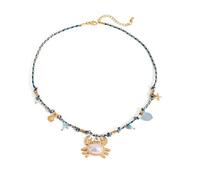 ZYKEJJDDAK Collier réglable en corde colorée avec pendentif en acier inoxydable fait à la main pour femme, 5.07x5.85in, Acier inoxydable, corde tressée, Pas de gemme