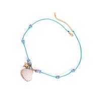 ZYKEJJDDAK Collier réglable en corde colorée avec pendentif en acier inoxydable fait à la main pour femme, 5.07x5.85in, Acier inoxydable, corde tressée, Pas de gemme