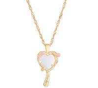 ZYKEJJDDAK Collier vintage avec pendentif miroir pour femme - Chaîne ras du cou princesse - Bijou de fête de mariage, Size approx.51cm/20.07in, Métal, Pas de gemme