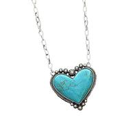 ZYKEJJDDAK Colliers et pendentifs tendance en forme de cœur en pierre naturelle pour femme