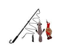 ZYKEJJDDAK Corde à taquiner pour chien avec tige extensible et corde en nylon pour jeu interactif en alliage d'aluminium jouet pour chien