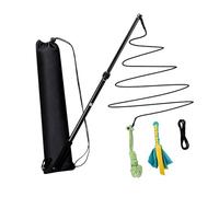 ZYKEJJDDAK Corde à taquiner pour chien avec tige extensible et corde en nylon pour jeu interactif en alliage d'aluminium jouet pour chien