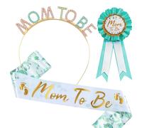ZYKEJJDDAK Écharpe de fête prénatale pour décoration de fête « Mom to Be » et bandeau en strass, écharpes pour future maman et future maman