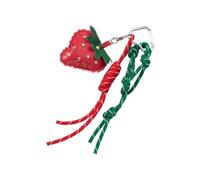 ZYKEJJDDAK Edgy Esthétique Fraise Porte-clés Décors PU Cuir Sangle Sac À Dos Décoration Titulaire Sac À Main Ornement PU Cuir Fraise Porte-clés, Rouge