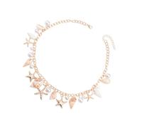 ZYKEJJDDAK Élégant collier de clavicule avec pendentif en coquillage - Texture métallique - Pour divers, 2.34x2.34in, Métal, Pas de gemme