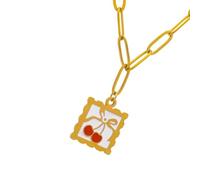 ZYKEJJDDAK Élégant collier en acier inoxydable inspiré de la fraise - Accessoire polyvalent pour une tenue décontractée et formelle, 455cm, Acier titane, Pas de gemme