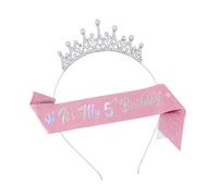 ZYKEJJDDAK Ensemble coiffe et écharpe pour fête d'anniversaire de fille - Tissu pailleté - Pratique - En métal