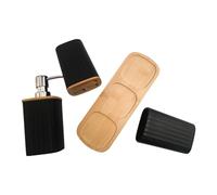 ZYKEJJDDAK Ensemble de 4 pièces de salle de bain moderne avec base en bois comprenant un porte-brosse à dents hydraulique, une tasse à bouche, 1 ensemble de porte-brosse de toilette