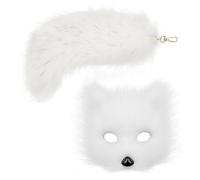 ZYKEJJDDAK Ensemble de porte-clés en forme de queue de loup et de renard en peluche pour Halloween