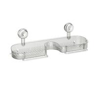 ZYKEJJDDAK Étagère de salle de bain à ventouse avec trous de drainage, solution de rangement efficace pour produits de toilette, cosmétiques, buanderie, fournitures de salle de bain, étagère adhésive