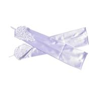 ZYKEJJDDAK Gants de robe de soirée en satin luxueux pour femme, parfaits pour les fêtes sur le thème des années 1920 et les cérémonies de mariage, gants vintage, blanc, taille unique