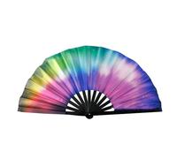 ZYKEJJDDAK Grand éventail pliable réactif à la lumière avec cadre, idéal pour les concerts, les raves, les fêtes et les célébrations à thème