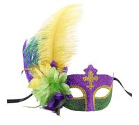 ZYKEJJDDAK Gras Demi-visage à plumes pour Halloween, bal masqué, soirée vénitienne