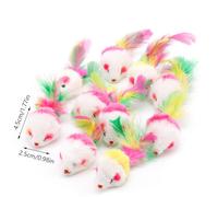 ZYKEJJDDAK Lot de 10 peluches douces pour chat avec queues colorées pour chats d'intérieur et chatons