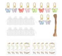 ZYKEJJDDAK Lot de 10 porte-clés en forme de papillon pour voiture, sac à main, sac à main, fête