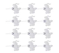ZYKEJJDDAK Lot de 12/24 petites décorations de fête d'Halloween fantomatiques à suspendre pour cour, patios, pelouses, décors fantomatiques