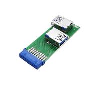 ZYKEJJDDAK Lot de 2 adaptateurs répartiteurs USB 3.0 femelle 19 broches vers port 20 broches pour cartes mères, câbles d'extension et cartes mères