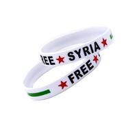 ZYKEJJDDAK Lot de 2 bracelets en silicone avec drapeaux syriens - Accessoire pour homme et femme - Pour soutenir la paix, taille unique, Comme décrit