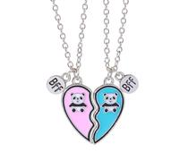 ZYKEJJDDAK Lot de 2 colliers en forme de cœur fendu d'avocat assortis pour meilleure amie en acier inoxydable, SizeApprox.2.8x2.9cm/1.1x1.14inches, Acier inoxydable, Pas de gemme