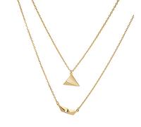 ZYKEJJDDAK Lot de 2 colliers en papier origami avec pendentif en forme de bateau pour anniversaire, voyage, avion